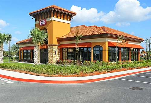 Commercial Property Insurance building exterior, modern and secure.